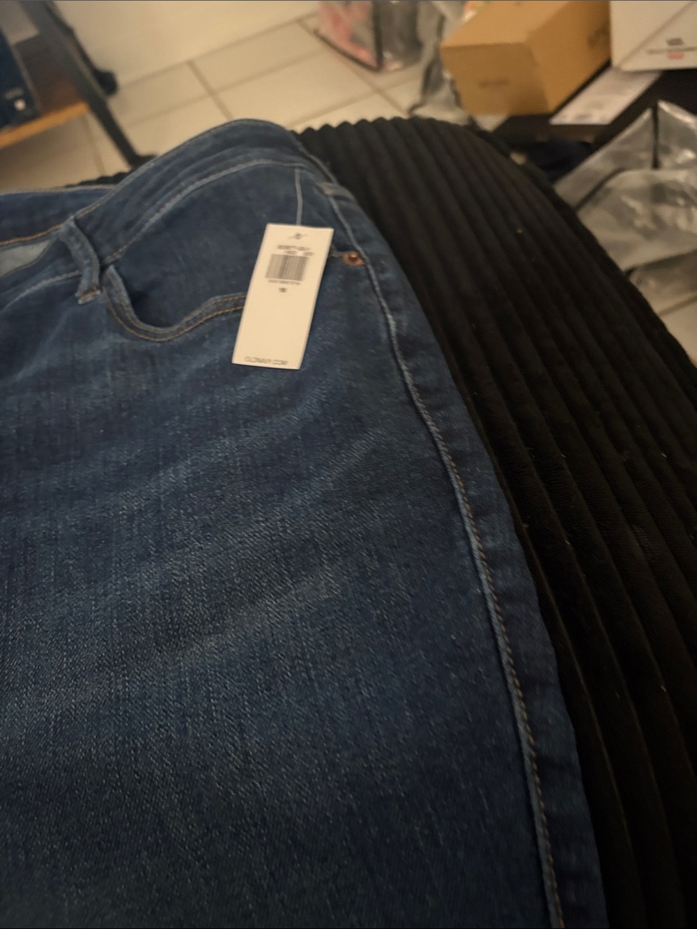 Classic Women's Dark Blue Extra High Rise Denim Jeans - Picture 3 of 5